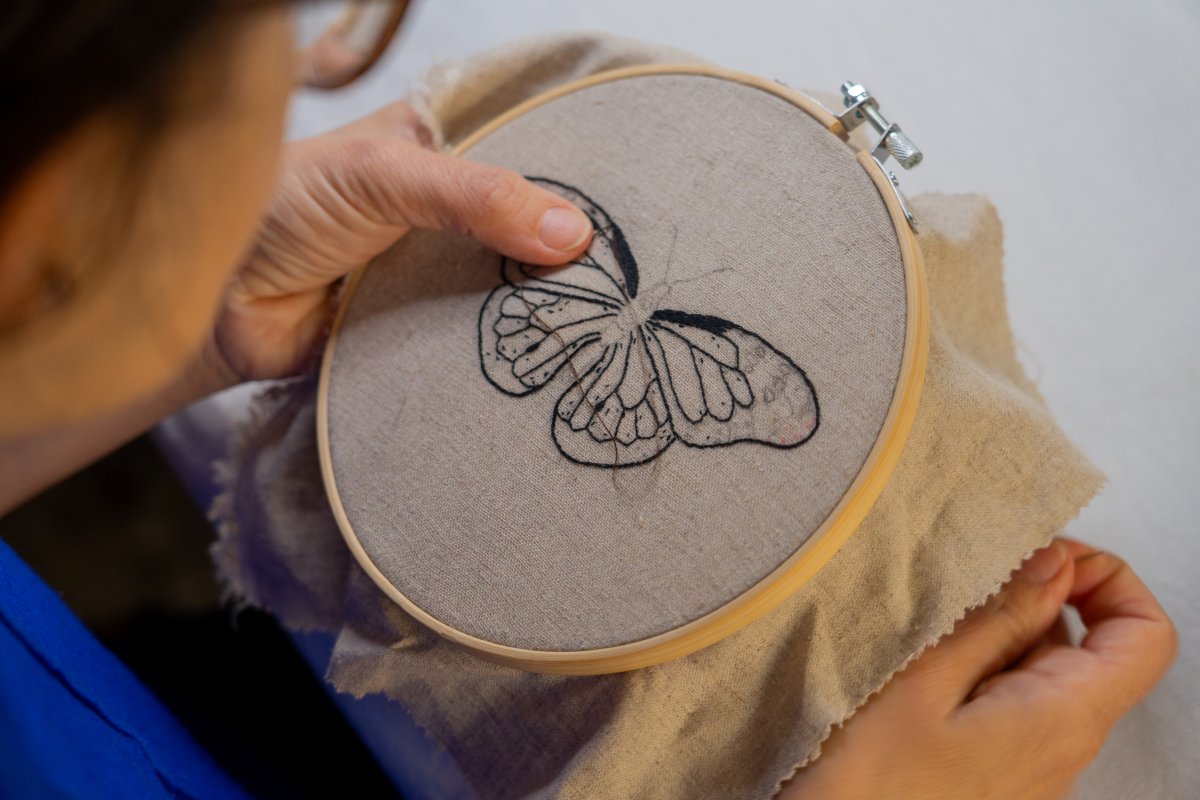 Schmetterling Stickerei