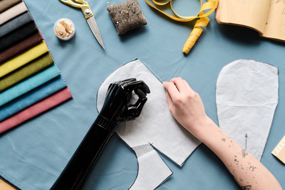 Handarbeit beim Nähen